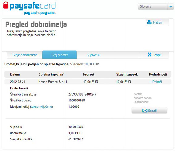 Podrobnosti o prometu